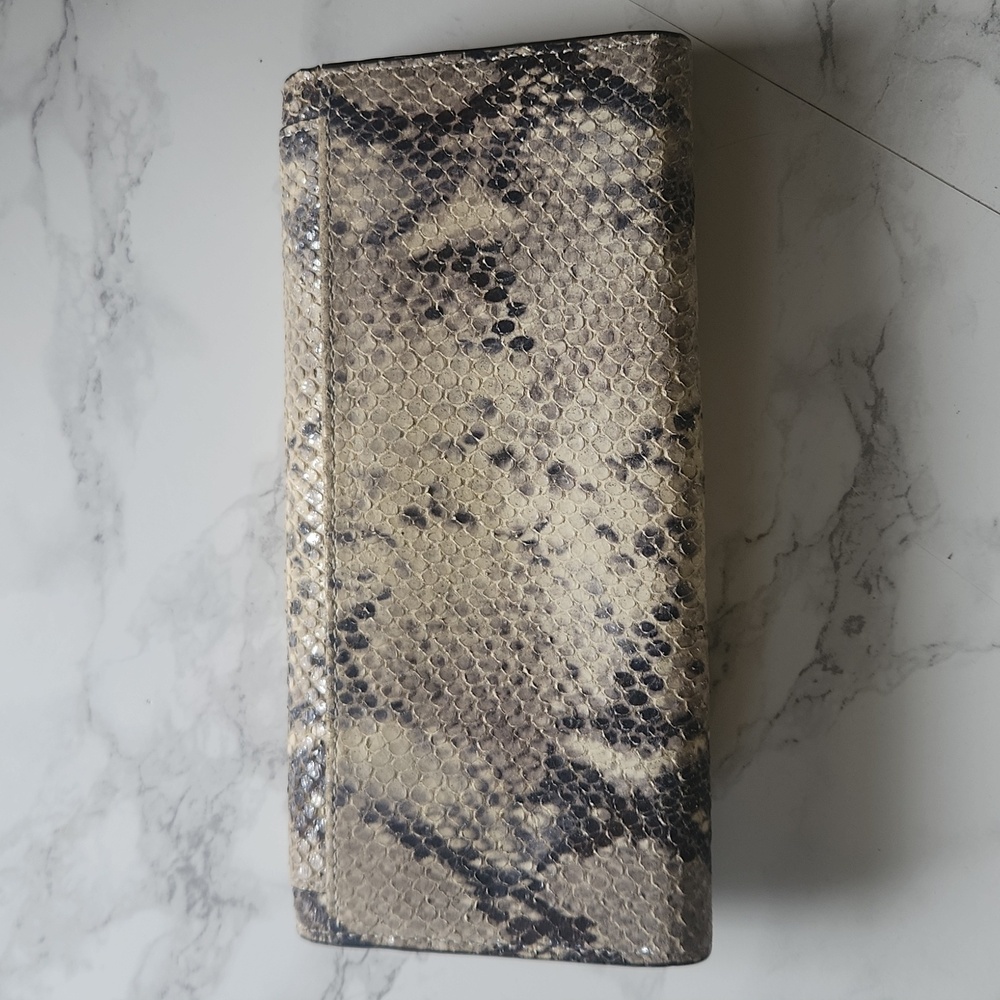 Coach Kristin Python Wallet Slim Envelope Silver … - image 7